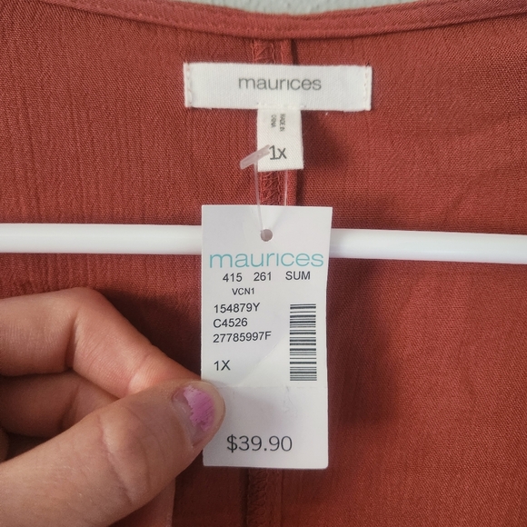 NWT Maurices Rust Orange Kimono Cardigan - Picture 3 of 8